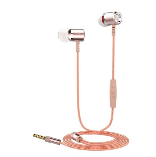 Rose gold Langsdom, новинка, проводные наушники-вкладыши из сплава, M400, портативная гарнитура, супер бас, стерео, для музыкальных игр, спортивные наушники с микрофоном - Цвет: Rose gold