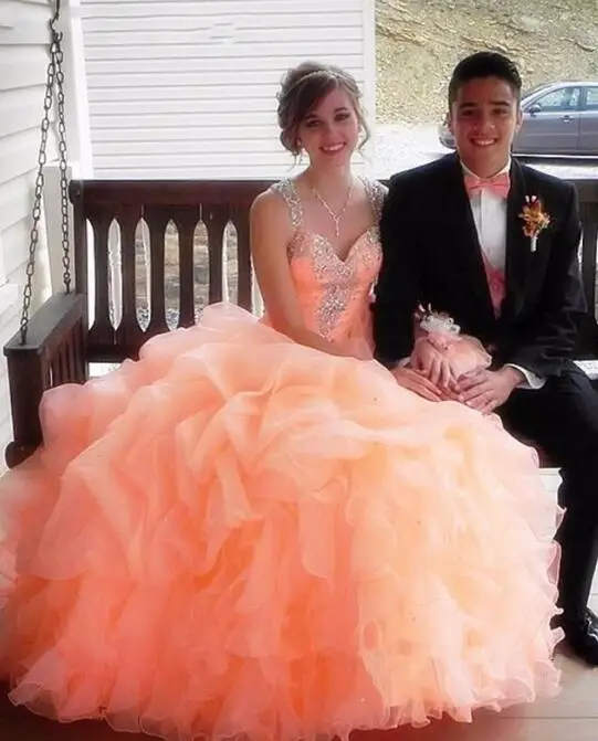 

BONJEAN Organza Sweetheart Ball Gown Quinceanera Dresses 2019 Beaded Crystals Ruffles Party Sweet 16 Dresses Vestido de 15 Anos