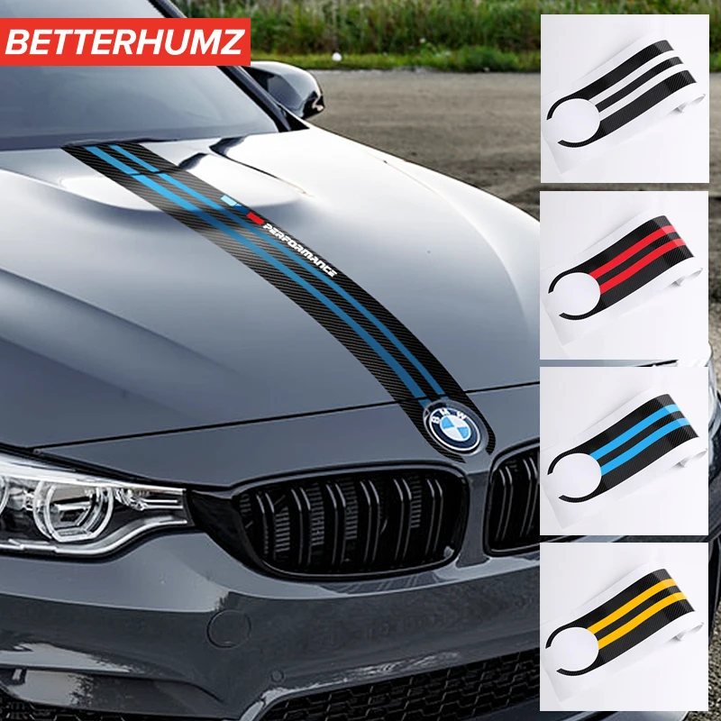 

Car Exterior Carbon Fiber Car Hood Sticker M Performance Car Body Decal Styling For BMW M3 M5 M6 E46 E90 E60 E70 F30 F10 F15 F16