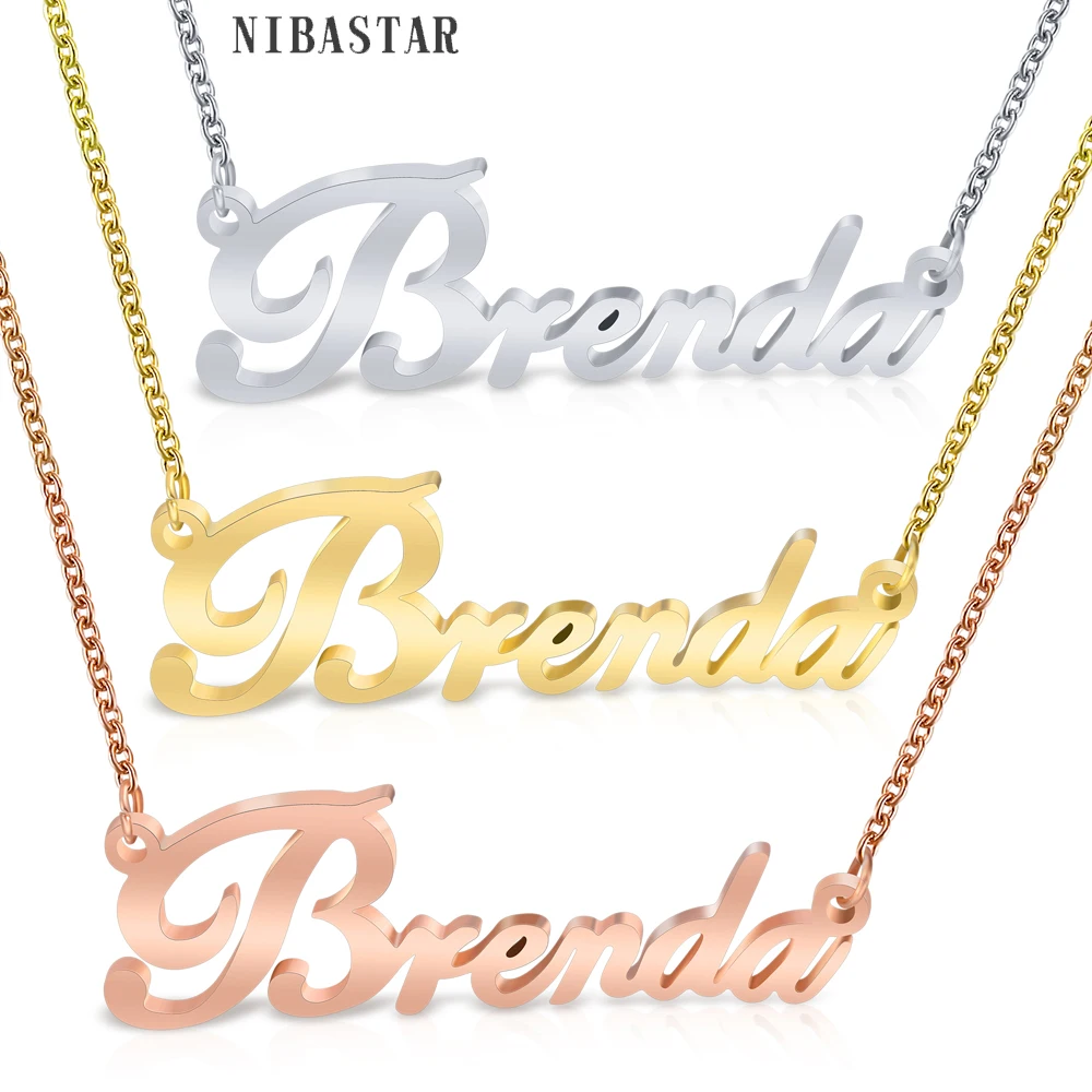 

Personalized Custom Name Necklace Custom Jewelry Women 316L Stainless Steel Choker Chain MOQ 1Pcs Engraved Women Gift