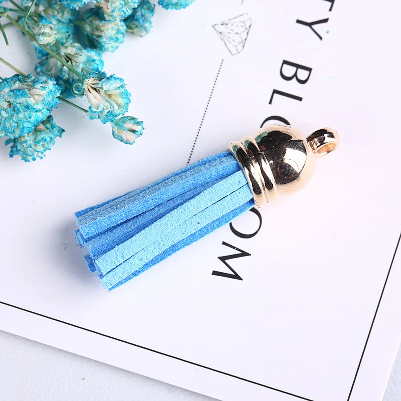 

10pcs Silver Color Cap 38mm(1.49in) Leather Tassel for Keychain DIY Decoration Purl Bag borlas de colores