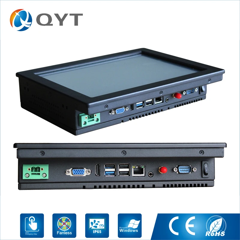 

Fanless Industrial Panel pc 4*USB 10-inch Intel J1900 2.0GHz Touch Panel Support Win7/8/10