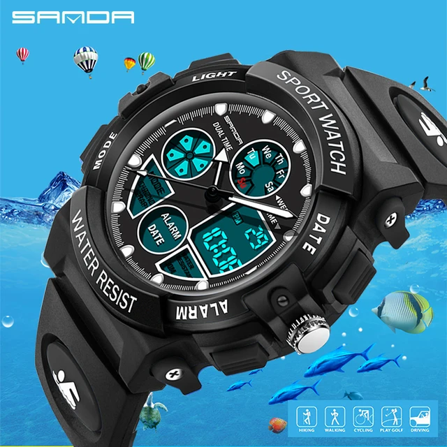 Fashion Children Watch Top Brand SANDA Luxury Dual Display Watches Cartoon LED D Fashion Children Watch Top Brand SANDA Luxury Dual Display Watches Cartoon LED D