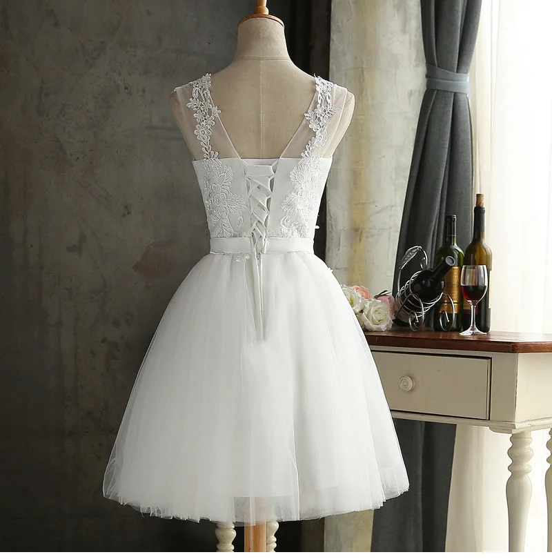 Elegant A-line Lace Sleeveless Mini Dress