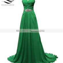 Solovedress, шифоновое длинное платье, реальные фотографии, с бисером, ТРАПЕЦИЕВИДНОЕ, милое, вечернее платье, плиссированное, элегантное, Vestidos De fiesta SLE000