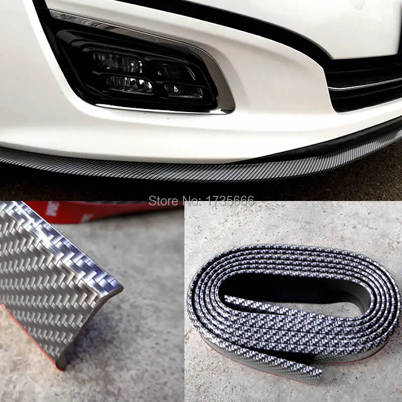 8FT UNIVERSAL CARBON FIBER FRONT BUMPER LIP SPLITTER CHIN SPOILER BODY KIT TRIM