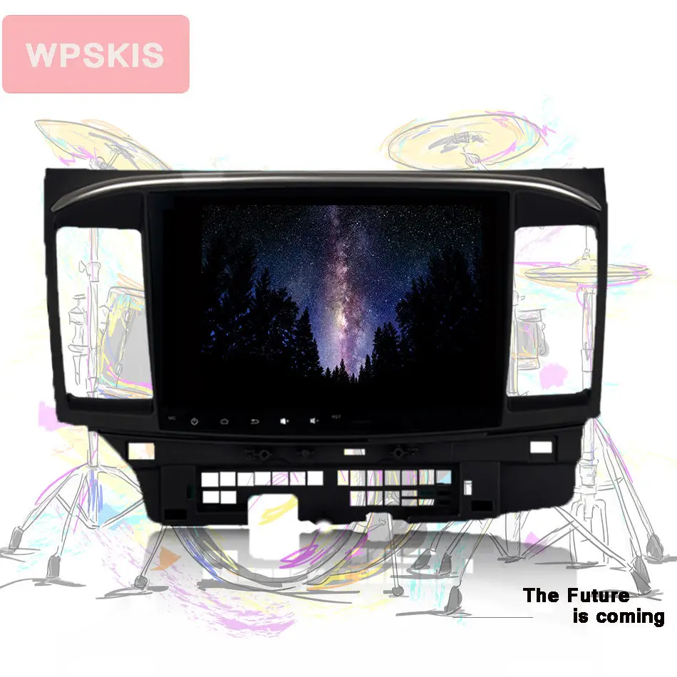 Excellent 2 DIN 10.2" Android 9.0 Octa Core Car DVD GPS player for Mitsubishi Lancer 10 2007-2016 2008-15 Stereo Auto Radio Head unit 1