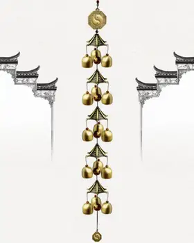 

2019 1 string Pure Copper Wind Bell Wind Chimes Feng Shui Hanging Door 5/6 Layers Decor Creative Bell New