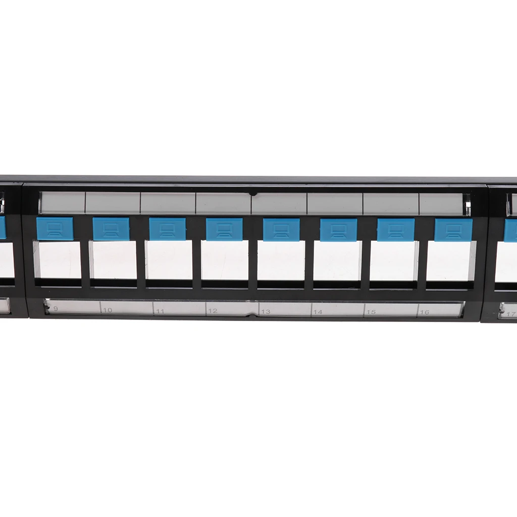 Thickened Unshielded Keystone Jack 24-Port Patch Panel with Rear Cable