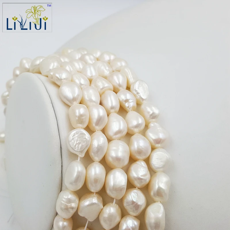 

Lii Ji 10-11mm Natural Freedorm Shape Freshwater Pearl Beads 6 Color can choose For DIY Jewelry Making Spacer Beads Strand 39cm