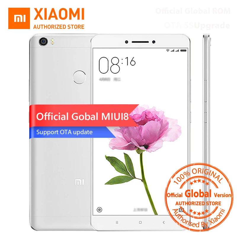 Official Global Version Xiaomi Mi Max 6.44" Mobile Phone Snapdragon 650 Hexa Core 1080P 16MP 3GB 32GB Fingerprint ID MIUI8