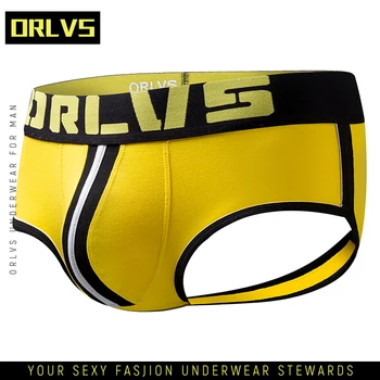 

ORLVS 2019 Gay Men Underwear Jockstrap Sexy Tanga Hombre Thong Men String Homme Cueca Gay Cotton Panties OR163