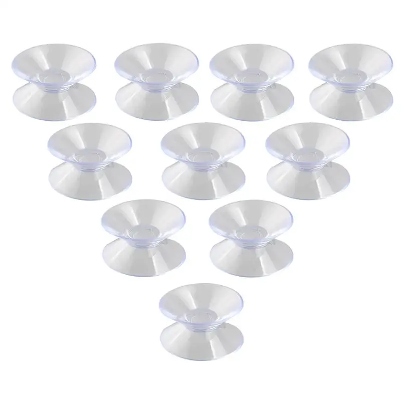 

10pcs 30mm Double Sided Suction Cups Sucker Pads for Glass Plastic (Transparent)