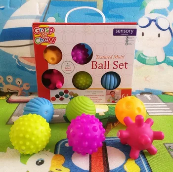 

6pcs Textured Multi Ball Set Baby Toys Super Soft Develop Baby's Tactile Senses Toy Educational Early Rattle Activity Toys