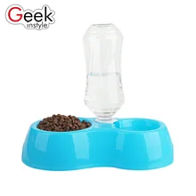 Geekinstyle портативный питатель для домашних животных пластиковый двухпортовый автоматическая подача питьевой воды миски для кормления кошек собак