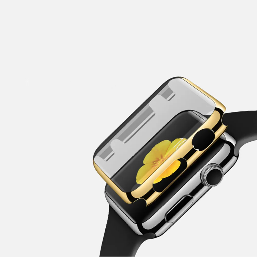 Защитная крышка для экрана для Apple Watch Case гальванический пластиковый жесткий компьютер для Apple Watch Series 3 38 мм/42 мм