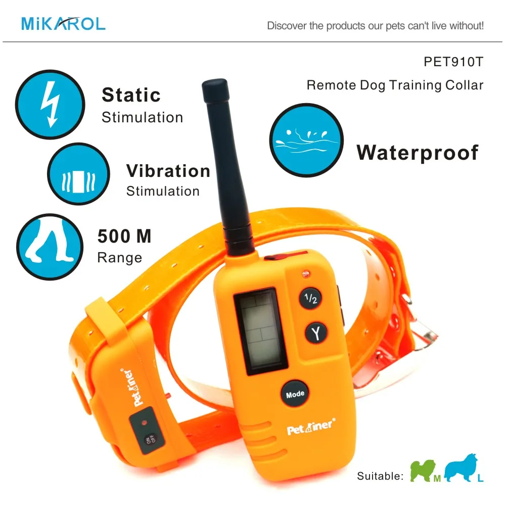 9 LV Vibrate and Shock Electronic Dog Waterproof Collar Pet Trainer