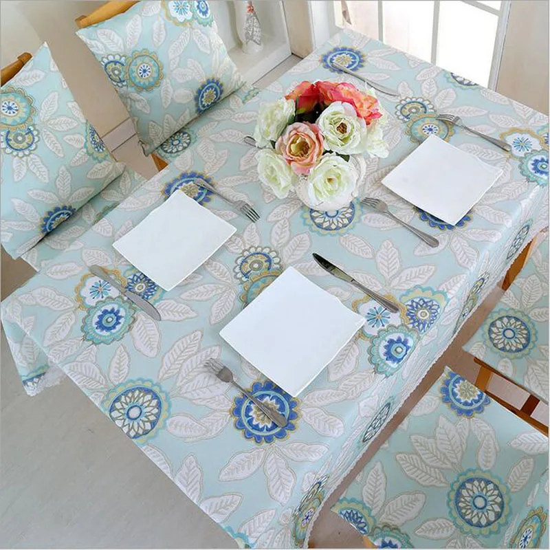 

Quality Table Cloth Thicker Waterproof Rural Flower Tablecloth Dining Cotton Linen Rectangular Tea Table Cover Lace Home Textile