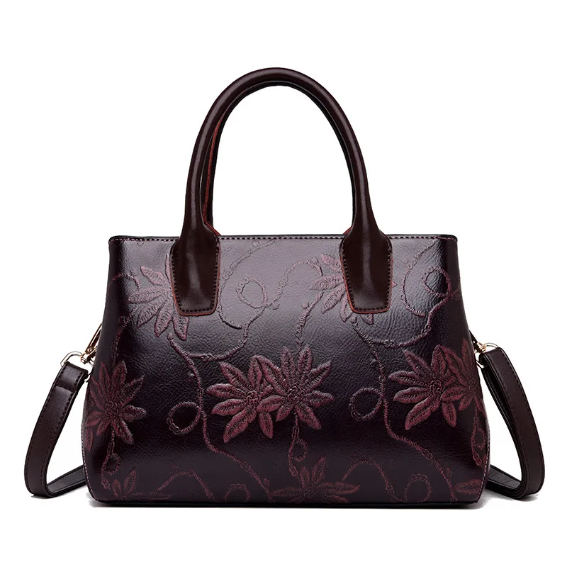 QIAOBAO, роскошная Брендовая женская сумка с цветочным рисунком, Сумки из натуральной кожи, повседневные сумки-тоут, высокое качество, женская большая сумка на плечо