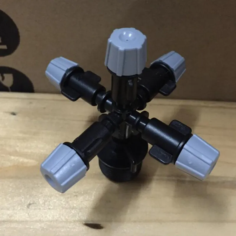 

50pcs/set 1/2'' To 4/7mm Thread Joint With Five Head Adjustable Misting Nozzle Sprinkler Irrigation All Range Watering Dripper