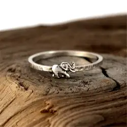 Ретро Кольца со слонами для женщин вечерние кольца серебряные минималистичные кольца Роскошные ювелирные изделия Женское кольцо Anel Feminino