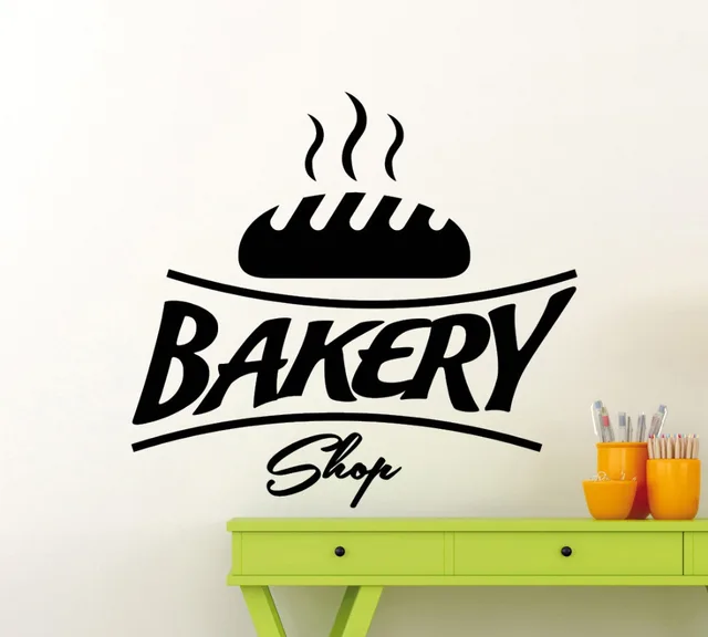 Bakery Shop Logo Vinyl Wall Sticker High Quality Bread Kitchen Wall
