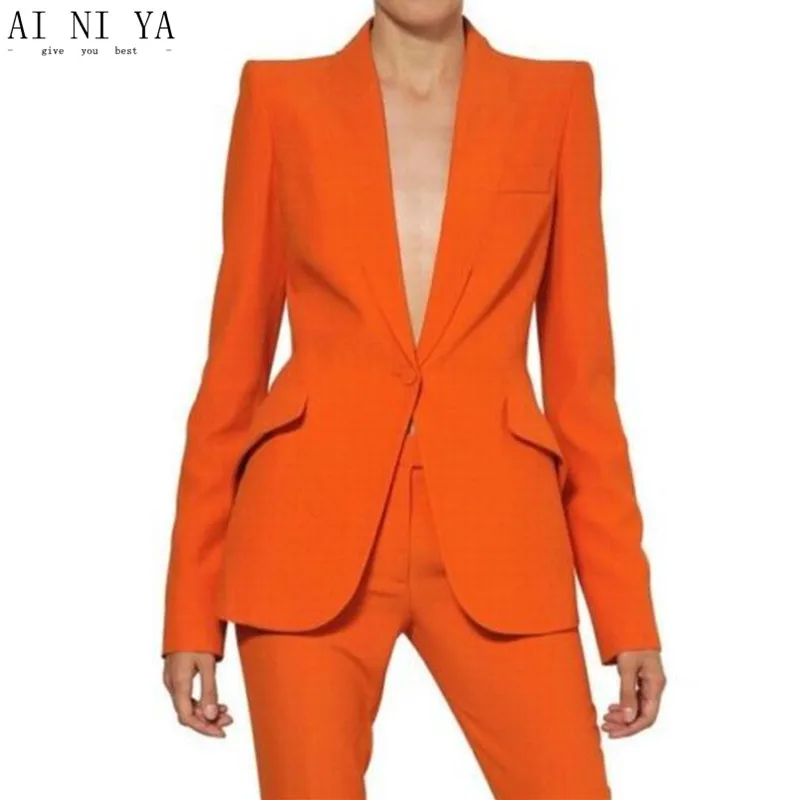 Для женщин брючные костюмы для дамы индивидуальный заказ формальные бизнес офисный наряд куртка + брюки девоче