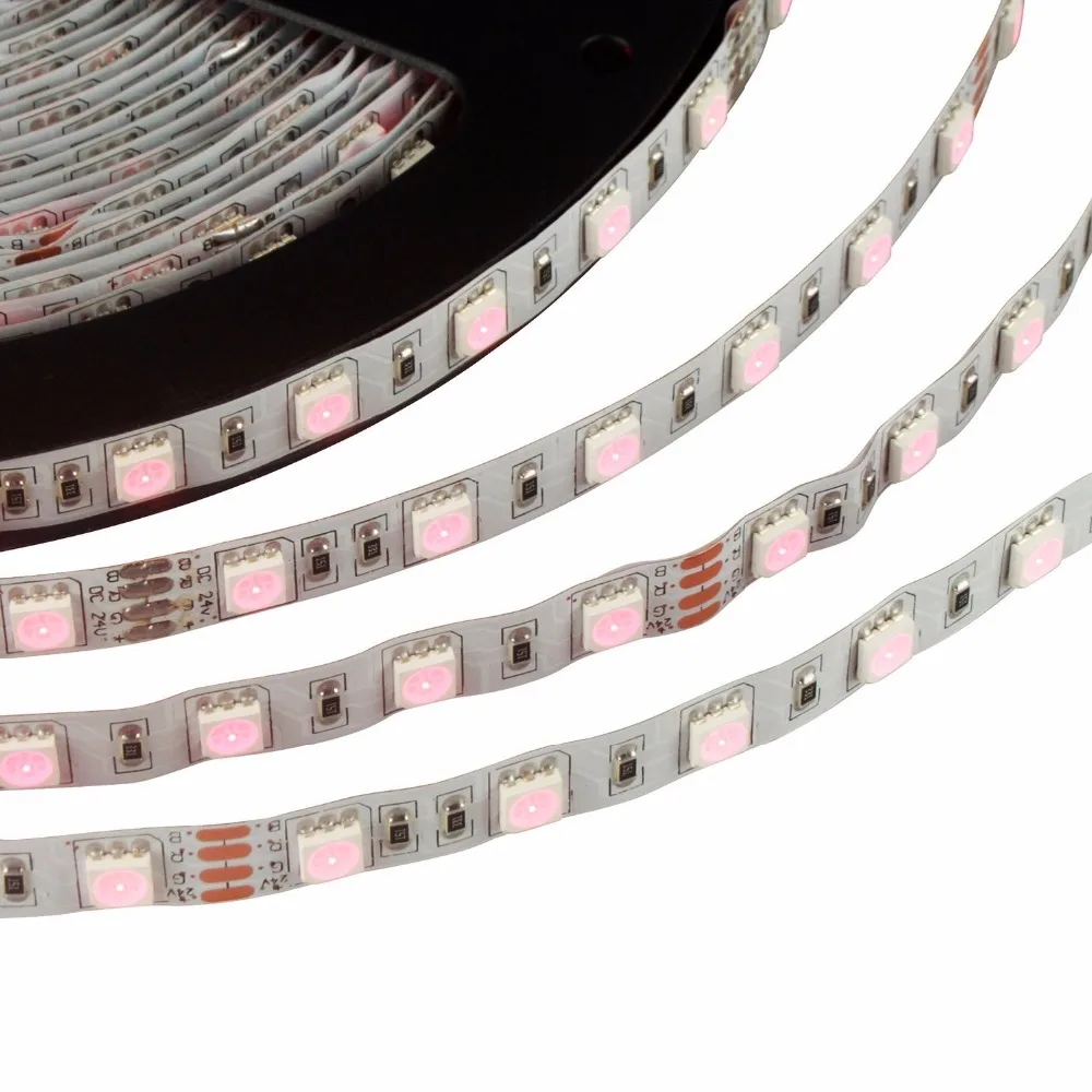 Водонепроницаемая светодиодная лента 5 м 5050 SMD RGB CCT RGBW RGBWW 12В 24В 60leds/m Fiexble