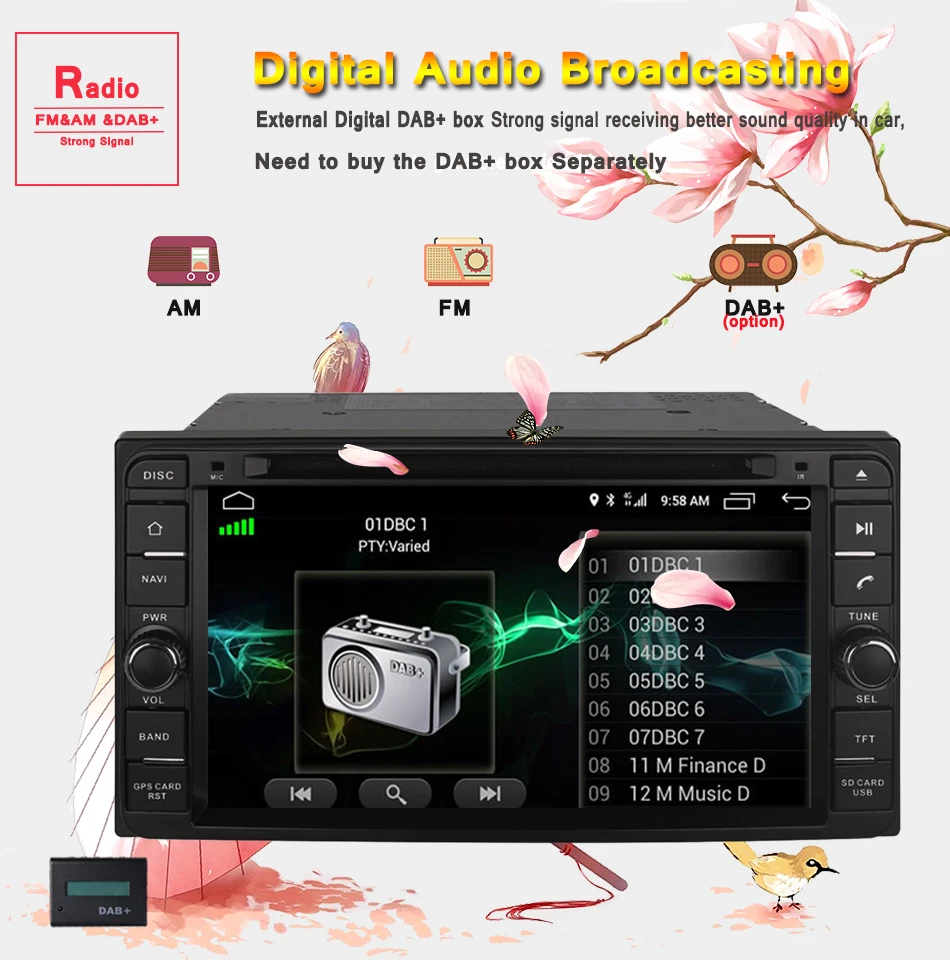 Clearance 7inch IPS 1024*600 in dash car auto video dvd media player pc gps glonass monitor for Toyota Sequoia kluger terios rush 2006-12 14