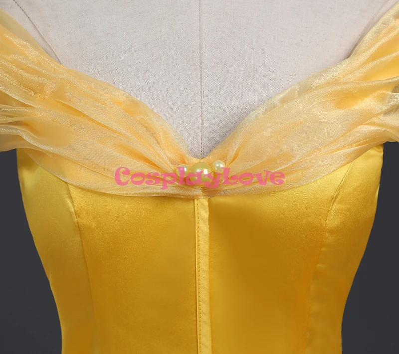 CosplayLove Beauty and The Beast Cosplay Custom-made Belle Cosplay Dress Yellow Adult Kid Princess Cosplay Costume With Cloak (9)