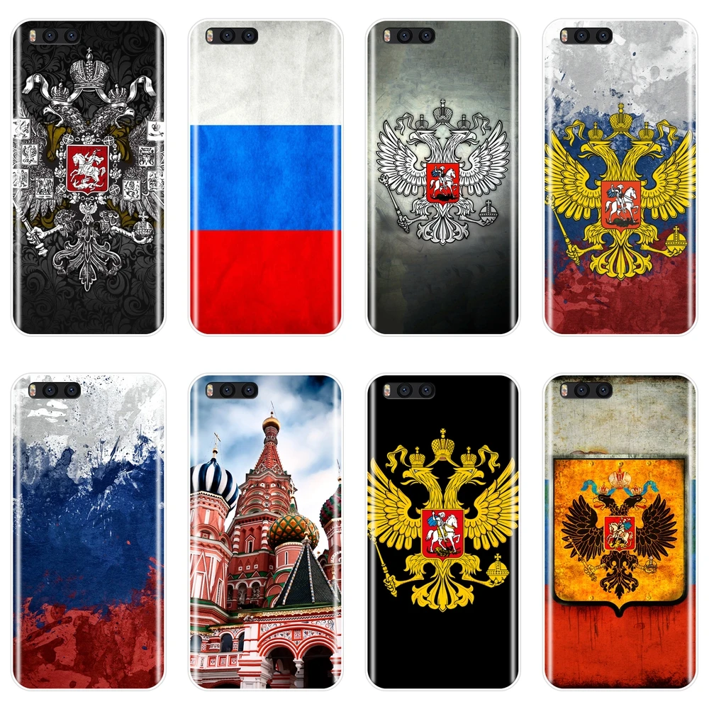Чехол накладка с российским флагом для Xiaomi Mi Note 1 2 3 мягкий силиконовый чехол