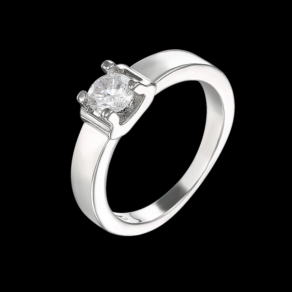 Женское классическое кольцо серебристое обручальное с фианитом 2019|finger ring|wedding