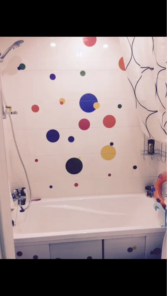 Красочные круглые настенные наклейки для ванной кухни 7158 декоративный съемный из ПВХ настенные наклейки домашний декор