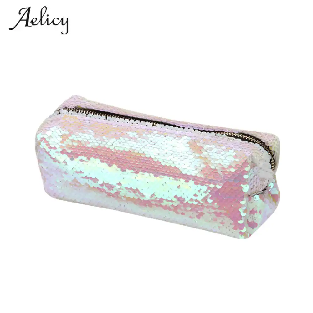 Сумка для макияжа Aelicy Женская из искусственной кожи с геометрическим узором на