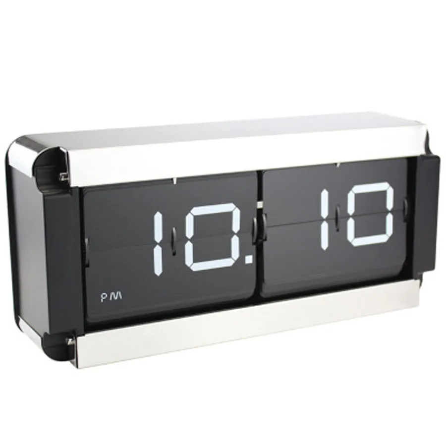 

Large Digital Flip Clock Modern Design Creative Metal Table Clocks Decorative Bedroom Retro Auto Flip Page Clock Wall Hanging
