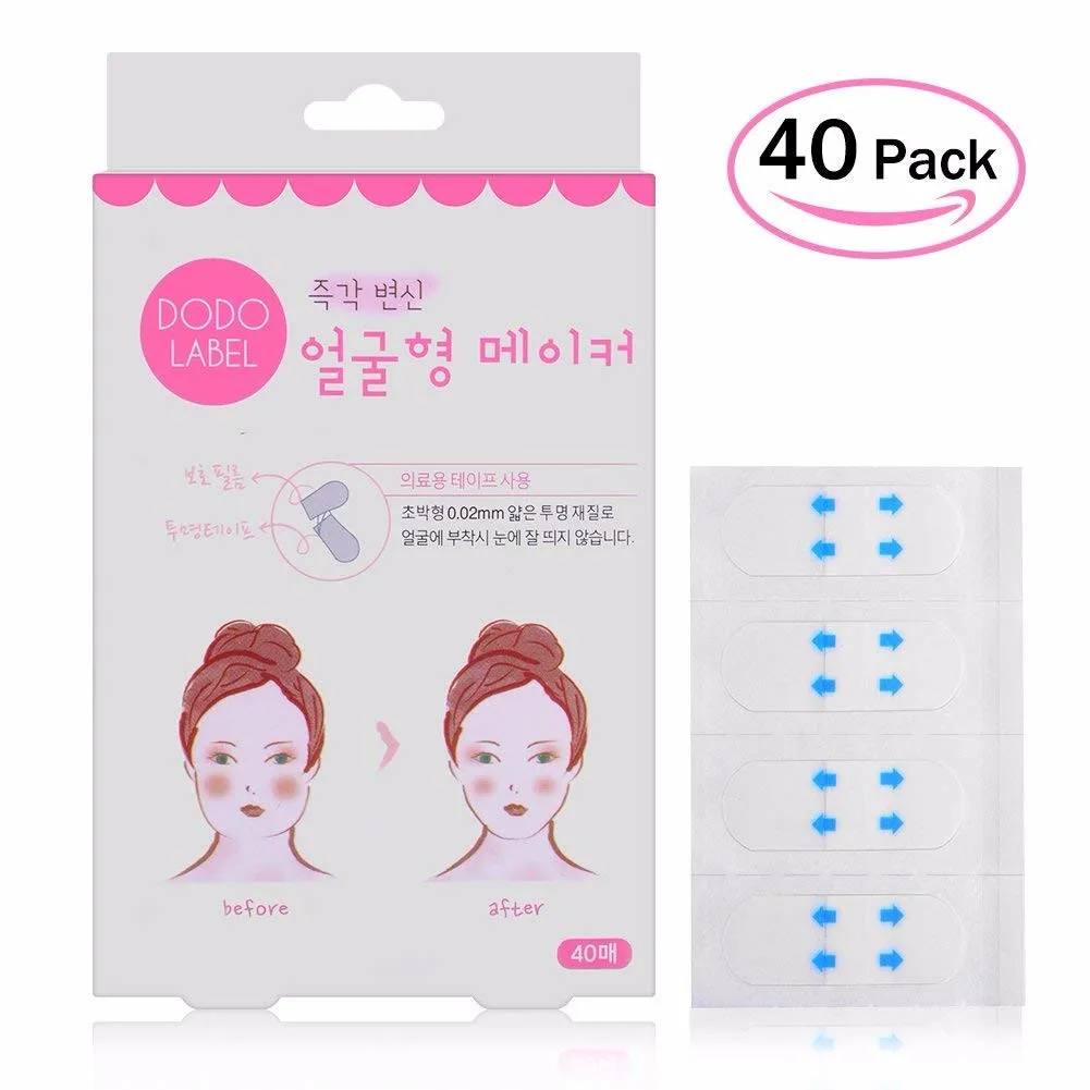 40pcs/Set Thin Face Stick Lift Face Sticker Face Artifact Invisible Sticker Lift Chin Medical Tape Makeup Face Lift Tools