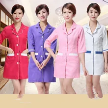 Женская Униформа для сотрудниц спа-салоновиз предметов Женская Униформа для сотрудниц спа-салонов платье одежда наряд комплект одежды платья Женщины наборы для ухода за кожей зимняя одежда белый розовый форма спа