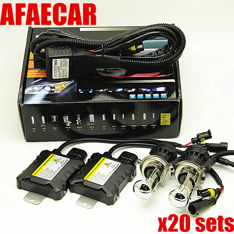 DHL fedex free shipping 20 kits H4 Bixenon car 55w 4300k 6000k 8000k H4 HI LO
