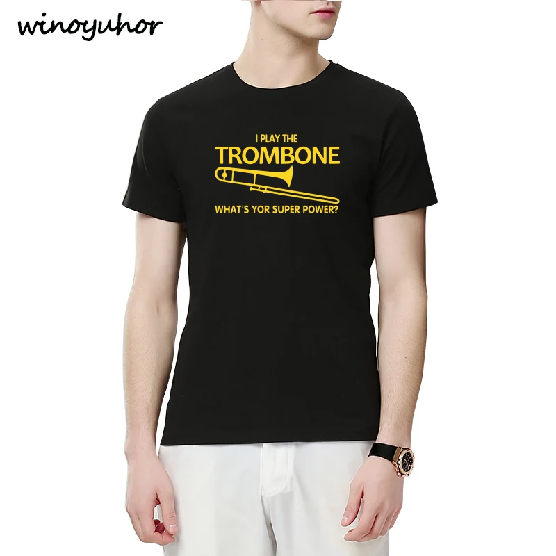 I Play The Trombone Music Lover футболка для взрослых летняя модная с короткими рукавами