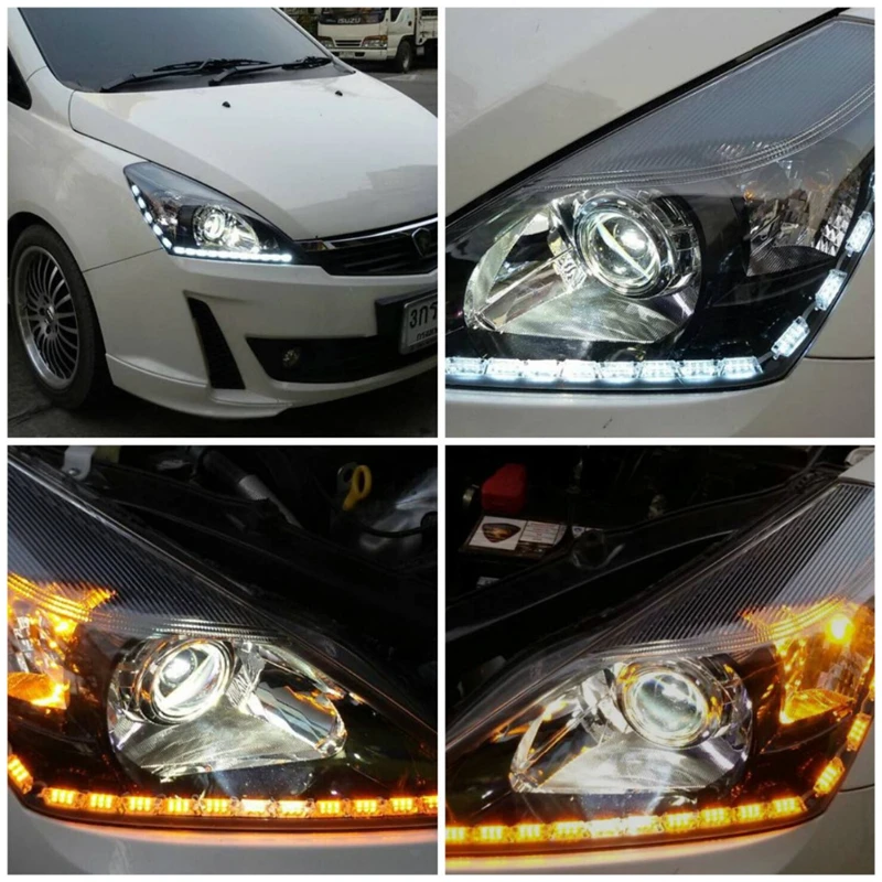 

Free Shipping IPHCAR Car Styling Flexible Dual Color Daytime Running Light for Car Retrofit Accessories