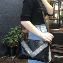 Осень зима клатч из конского волоса Бриллиантовая сумка темперамент клатч сумка через плечо диагональная посылка женская сумка-конверт