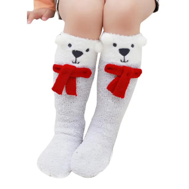 Winter Warm Christmas Socks Baby Knee High Socks Kids Soft Cotton Cute