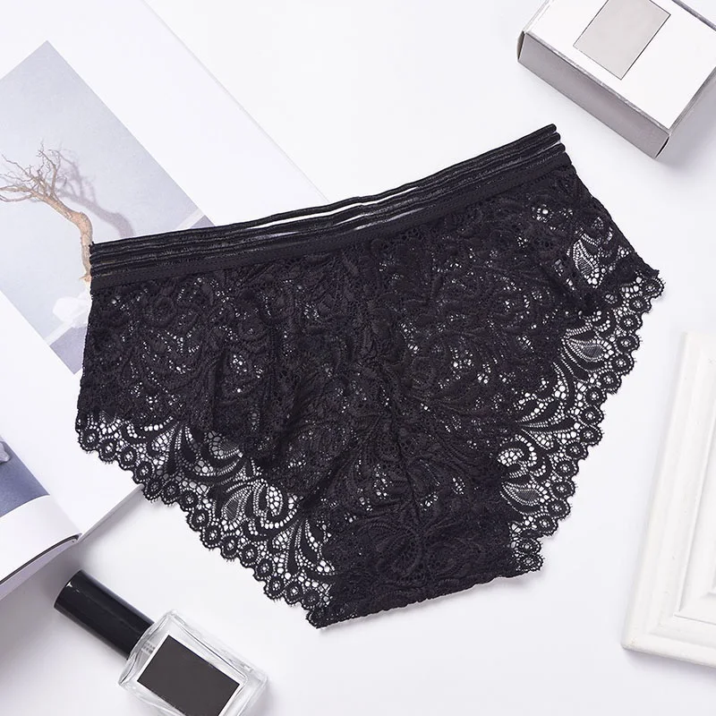 Female Women Everyday Style Lingerie Seamless Lace Panties Sheer Soft Underwear Briefs High Waist Women Sexy Panties