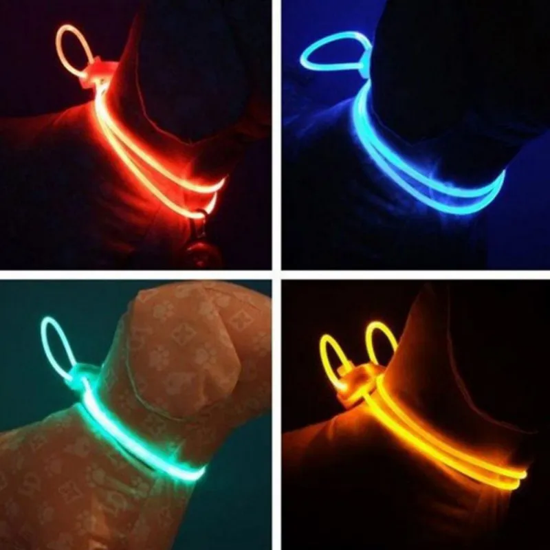 

LED Dogs Collars Colorful Harnesses Leads Night Lighting LED Basic Collars Adjustable Glowing Collars For Small Medium Dogs