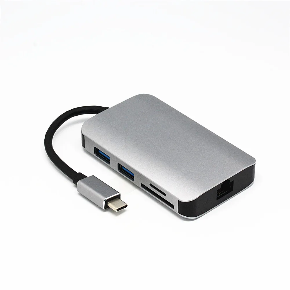 8 в 1 Hub Тип-C к HDMI RJ45 Card Reader адаптер подходит для lenovo Dell ноутбук MacBook huawei P20 Коврики 20 Pro USB C устройств