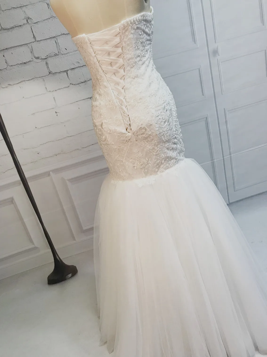 Erosebridal Новое поступление Свадебные платья без бретелей кружевное свадебное платье длиной до пола без поезда платье невесты