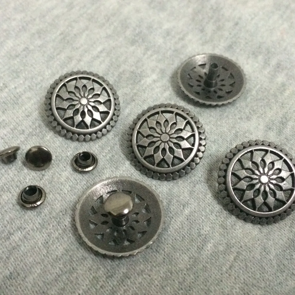 

New 50PCS 19MM Antique Silver Round Studs Rivet Punk Round Hollow Spike Shoes Belt Bag Accessories Leather Craft Shipping Free
