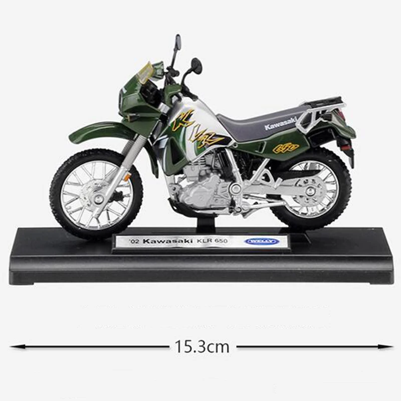 1:18 Масштаб сплав Kawasaki KLR 650 мотоцикл, отлитый под давлением гоночные велосипеды уличная мотоциклетная игрушка для детей Коллекция игрушек дисплей