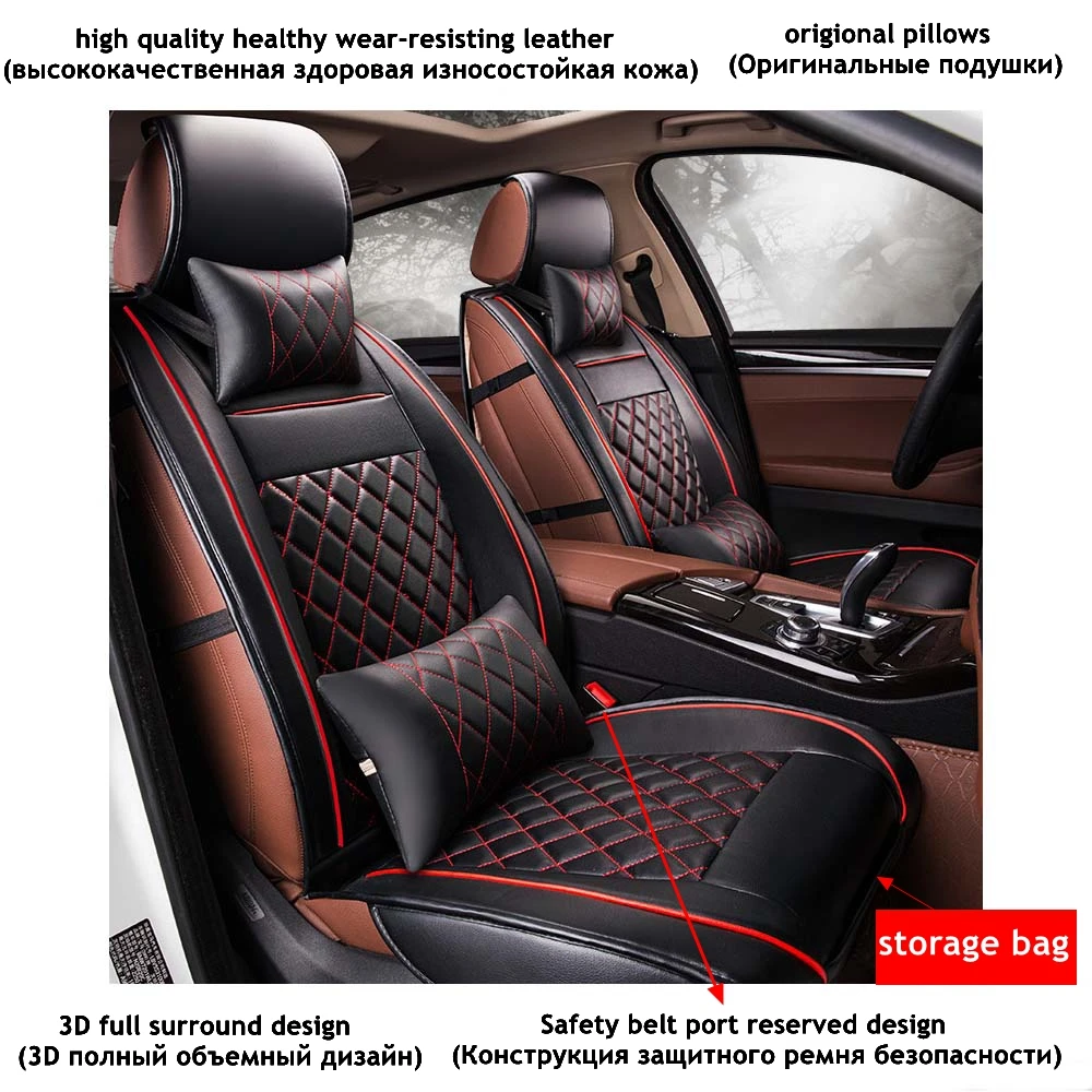 other colors/&back avbl cool set front car seat covers red-blk w//dragon on cross