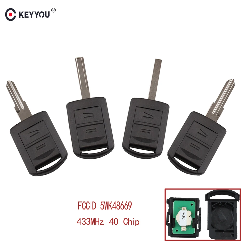 

KEYYOU 2 Buttons Car Remote Key 5WK48668 For Opel AGILA MERIVA ASTRA CORSA C COMBO VAN TIGRA VECTRA 433.9MHz with ID40 Chip